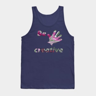 creative hand patterned with green vinous liquid background Tank Top